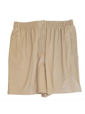 Karen Scott Sport Tan Elastic Waist Bermuda Shorts Size 14 EUC